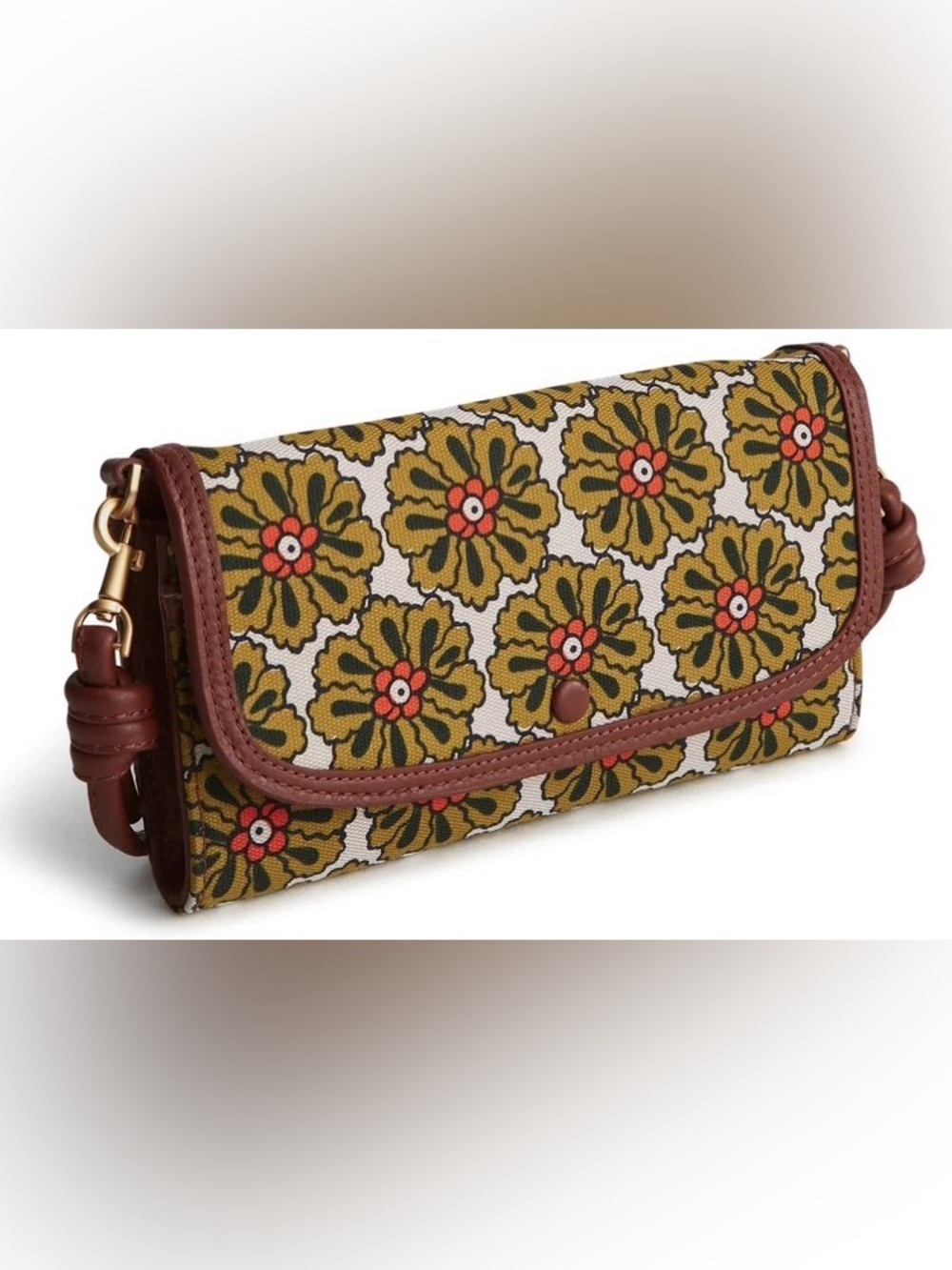 Vera Bradley Crossbody Wallet Bag /Wildwood Print